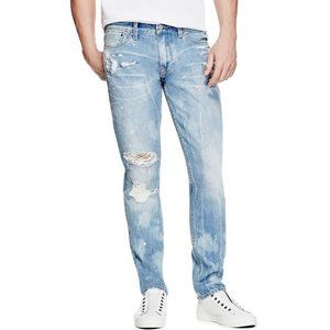 Guess Men's Originals 1981 Slim Tapered Jeans With Destroy Size 30